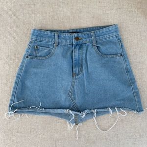 WHITE FOX DENIM MINI SKIRT